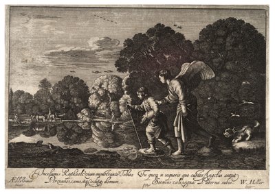 Tobias and the Angel. State 2 by Wenceslaus Hollar